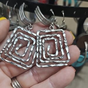 Paparazzi Silver Spiral Earrings